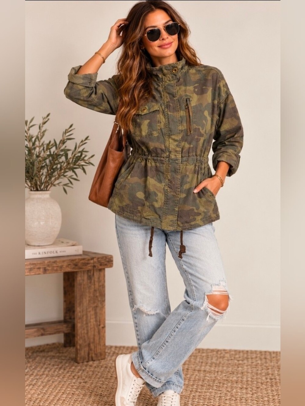 Anthropologie Marrakech  Camo Utility Military Jacket Small